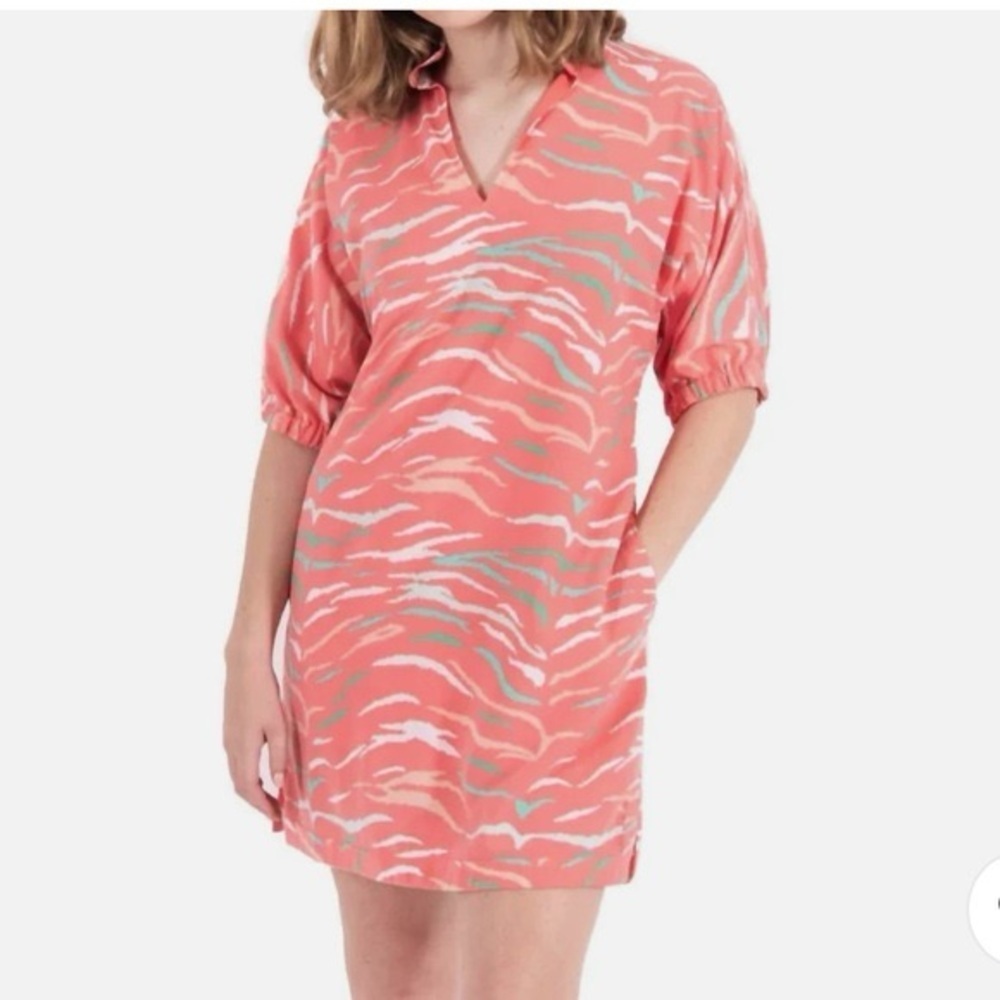 Emily McCarthy Pink Sherbet Tiger Print Mini Dress Medium
